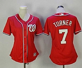 Women Washington Nationals #7 Trea Turner Red New Cool Base Stitched Jersey,baseball caps,new era cap wholesale,wholesale hats